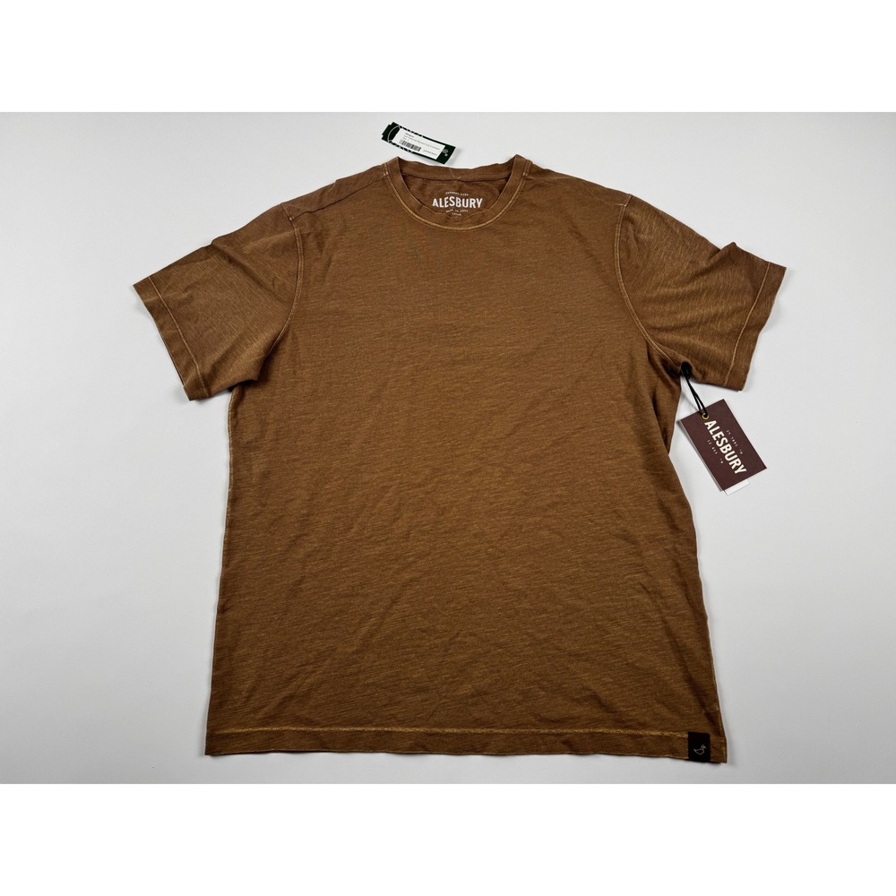 Alesbury Men's Lee‎ Textured Pigment Rub Crewneck T Shirt Large Tan